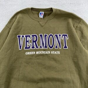 Vtg Vermont Green Mountain State Russell Athletic Sweatshirt Medium Crewneck